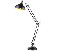 RL LIVE YOUR LIGHT, Lampadaire, Salvador 1xE27, max.60,0 W Corps: metal, noir mat L:38,0cm, H:180,0cm, P:75,0cm IP20,Interrupteur pied,Hauteur réglable