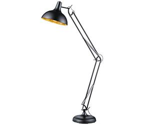 RL LIVE YOUR LIGHT, Lampadaire, Salvador 1xE27, max.60,0 W Corps: metal, noir mat L:38,0cm, H:180,0cm, P:75,0cm IP20,Interrupteur pied,Hauteur réglable
