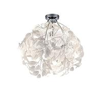 RL LIVE YOUR LIGHT Leavy R60461001 Plafonnier Nickel Métal Mat Abat-jour Plastique Blanc 1 x E27
