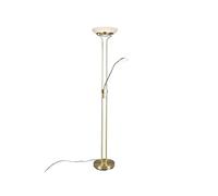 RL LIVE YOUR LIGHT Reality Leuchten Orson R40073508 Lampadaire LED 27 W + LED 4,5 W avec variateur d'intensité en laiton mat et verre albâtre blanc