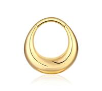 RL ROSARY LAND Anneau de nez en acier inoxydable 316L - 16 g - Argenté - Anneau segmenté à charnière - Pour tragus, hélix, rook - 8 mm, Acier inoxydable, Pas de gemme