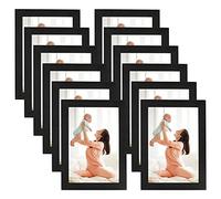 RLAVBL 12 Cadres Photo 10x15, Cadre Magnétiques Noirs avec Le Dos Autocollant, Cadres Aimantés pour La Fenêtre,La Porte, Le Réfrigérateur