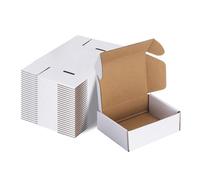 RLAVBL 25 Boîtes en Carton 15.3x10.2x5.1 cm, Boîte d'expédition Blanche Livré avec Autocollants de Visages Souriants