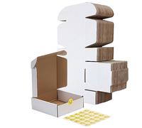 RLAVBL 25 Boîtes en Carton 25.4x20.3x7.6 cm, Boîte d'expédition Blanche Livré avec Autocollants de Visages Souriants