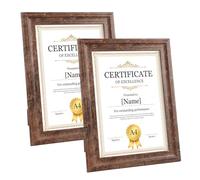 RLAVBL Lot de 2 Cadres A4 - Style Cadre Photo Bois de Grange Vintage Rustique en MDF - Cadres Mural Décoratifs