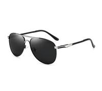 RLBSL - Lunettes De Soleil Hommes Ado style pilote Aviateur Anti UV Lunettes De Conduite Sport Voiture moto Pêche Randonnée ... NOIR ARGENT DORE (NOIR ARGENT)