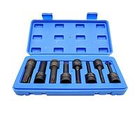 RLCJBMSUG Jeu de 8 Douilles Torx Star 1/2" à entraînement carré T30, T40, T45, T50, T55, T60, T70, T80 CR-MO, Douilles à Chocs 78 mm de Long avec étui