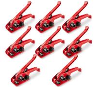 RLCJBMSUG Tendeur et Coupe-feuillard Robustes en Polyester (Pet) et polypropylène (PP) de 1,27 cm à 1,99 cm de Largeur (Rouge, Paquet)