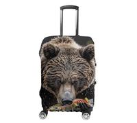 RLDOBOFE Bear Eats Housse de bagage de voyage anti-rayures lavable élastique, blanc, L, Élégant