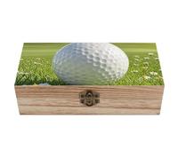 RLDOBOFE Boîte en bois avec couvercle à charnière - Boîte à souvenirs en forme de balle de golf naturelle pour bijoux, fournitures d'art, projets de bricolage | Boîte cadeau faite à la main pour la