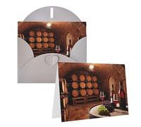 RLDOBOFE Carte de vœux avec enveloppes - Carte vierge - Cave à vin rouge - 20,3 x 15,2 cm - Cartes de vœux vierges - Cartes de remerciement - Cartes de mariage pour toutes les occasions