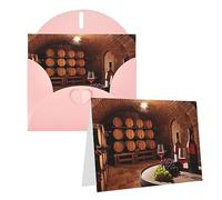 RLDOBOFE Carte de vœux avec enveloppes - Carte vierge - Cave à vin rouge - 20,3 x 15,2 cm - Cartes de vœux vierges - Cartes de remerciement - Cartes de mariage pour toutes les occasions