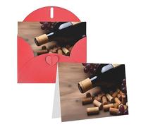 RLDOBOFE Carte de vœux avec enveloppes, carte vierge en liège pour bouteille de vin, cartes de vœux 20,3 x 15,2 cm, cartes de vœux « Thinking of you », cartes de remerciement, cartes de mariage pour