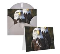 RLDOBOFE Carte de vœux vierge avec enveloppes - Carte de vœux blanche à tête d'aigle - 20,3 x 15,2 cm - Cartes de vœux « Thinking of you » - Cartes vierges - Cartes de remerciement, cartes de mariage