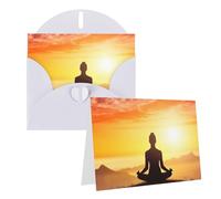 RLDOBOFE Carte de vœux vierge avec enveloppes, carte de vœux pour yoga, méditation, 20,3 x 15,2 cm, cartes de vœux, cartes de remerciement, cartes de mariage pour toutes les occasions