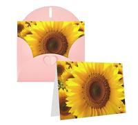 RLDOBOFE Carte de vœux vierge avec enveloppes - Motif tournesol jaune - 20,3 x 15,2 cm - Cartes de vœux « Thinking of you » - Cartes vierges - Cartes de remerciement - Cartes de mariage pour toutes