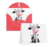 RLDOBOFE Cartes d'anniversaire avec enveloppes - Motif vache à lait - Cartes de condoléances - Cartes de remerciement - Vierge à l'intérieur - Pour toutes les occasions