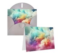 RLDOBOFE Cartes d'anniversaire avec enveloppes, nuage coloré, cartes de condoléances, cartes de remerciement, cartes de remerciement, cartes vierges à l'intérieur pour toutes les occasions