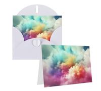 RLDOBOFE Cartes d'anniversaire avec enveloppes, nuage coloré, cartes de condoléances, cartes de remerciement, cartes de remerciement, cartes vierges à l'intérieur pour toutes les occasions