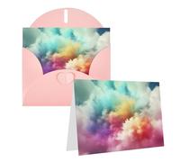RLDOBOFE Cartes d'anniversaire avec enveloppes, nuage coloré, cartes de condoléances, cartes de remerciement, cartes de remerciement, cartes vierges à l'intérieur pour toutes les occasions