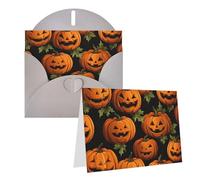 RLDOBOFE Cartes de vœux avec enveloppes vierges à moitié pliées, cartes d'anniversaire, cartes de remerciement, Halloween, motifs citrouille, cartes de vœux pour remise de diplôme, vacances