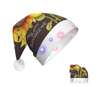RLDOBOFE Chapeau de Noël lumineux pour adultes, chapeau de Père Noël tournesol avec lumières LED et décorations de Noël