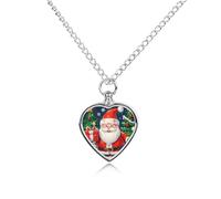 RLDOBOFE Collier avec urne de Père Noël pour cendres - Pendentif en forme de cœur pour les amoureux des chats - Bijou souvenir de crémation personnalisé pour chien - Collier avec image personnalisée