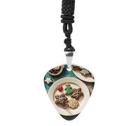 RLDOBOFE Collier de Noël en acier inoxydable avec pendentif en forme de médiator de guitare, style hip-hop, punk, cadeau personnalisable, accessoire pour femmes et hommes amateurs de musique