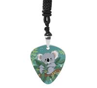 RLDOBOFE Collier en acier inoxydable avec pendentif en forme de médiator Koala Vine - Style hip-hop punk - Cadeau personnalisable - Accessoire pour homme et femme - Pour les amateurs de musique