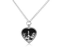 RLDOBOFE Collier funéraire noir et blanc pour animaux de compagnie pour cendres d'animaux de compagnie, bijoux en forme de cœur, pendentif urne funéraire personnalisé pour chiens et chats perdus