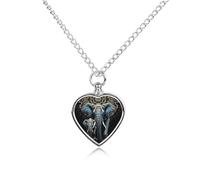 RLDOBOFE Collier funéraire personnalisé avec deux éléphants pour cendres d'animaux de compagnie - Bijoux en forme de cœur - Souvenir funéraire pour chiens et chats perdus