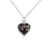 RLDOBOFE Collier pour cendres d'animaux de compagnie - Bouledogue français - Cadeau commémoratif personnalisé pour chien/chat - Pendentif urne en forme de cœur - Pour les amoureux des chiens, des