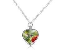 RLDOBOFE Collier pour cendres d'animaux de compagnie, colibri, fleurs, cadeau commémoratif personnalisé pour chien/chat, bijou souvenir en forme de cœur, collier urne pour les amoureux des chiens, des
