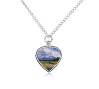 RLDOBOFE Collier pour cendres d'animaux de compagnie Grand Teton National Park - Cadeau commémoratif personnalisé pour chien/chat - Pendentif urne en forme de cœur - Pour les amoureux des chiens, des