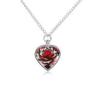 RLDOBOFE Collier pour cendres d'animaux de compagnie tricolores, roses rouges, cadeau commémoratif personnalisé pour chien/chat, bijou souvenir en forme de cœur pour les amoureux des chiens, des chats