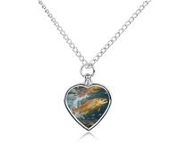 RLDOBOFE Collier pour cendres d'animaux de compagnie truite dans l'eau Cadeau commémoratif personnalisé pour chien/chat - Pendentif urne en forme de cœur - Pour les amoureux des chiens, des chats, des