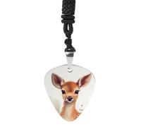 RLDOBOFE Collier Sika en acier inoxydable avec pendentif en forme de chevreuil de guitare Hip Hop Punk Music Jewelry - Cadeau personnalisable - Accessoire pour homme et femme - Pour les amateurs de
