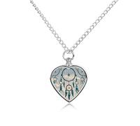 RLDOBOFE Collier urne attrape-rêves autochtone en forme de cœur pour cendres - Bijou souvenir avec entonnoir - Médaillon urne pour femme et homme - Pour contenir les cendres des êtres chers des