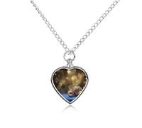 RLDOBOFE Collier urne de Noël à paillettes dorées en forme de cœur - Bijoux commémoratifs pour cendres - Avec entonnoir - Médaillon urne pour femme et homme - Pour contenir les cendres de vos proches