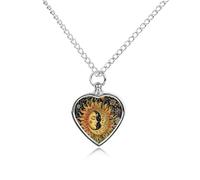 RLDOBOFE Collier urne funéraire soleil et lune en forme de cœur pour cendres - Bijou souvenir avec entonnoir - Médaillon urne pour femme et homme pour contenir les cendres de vos proches animaux de