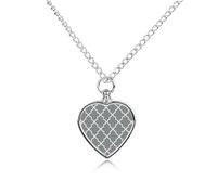 RLDOBOFE Collier urne gris quadrilobe pour cendres, pendentif en forme de cœur pour amoureux des chats, bijou souvenir de crémation personnalisé pour chien