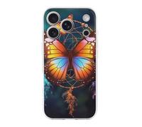 RLDOBOFE Compatible avec iPhone 17 - Coque de téléphone en TPU souple et fine - Protection contre les chutes - Motif papillon - Résistante au jaunissement - Motif élégant - Pour femmes, hommes et