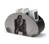 RLDOBOFE Gorilla in The Grass Organiseur de télécommande en cuir synthétique avec 5 compartiments pour manettes multifonction