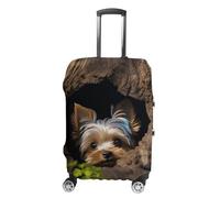 RLDOBOFE Housse de bagage de voyage anti-rayures lavable avec élastique Motif Yorkshire Terrier, blanc, S, Élégant