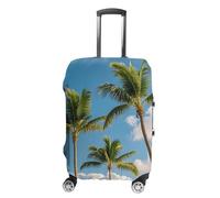 RLDOBOFE Housse de bagage de voyage avec motif palmier tropical, anti-rayures, lavable, élastique, blanc, S, Élégant