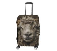 RLDOBOFE Housse de bagage de voyage avec motif tête de mouton - Anti-rayures - Lavable - Élastique, blanc, L, Élégant
