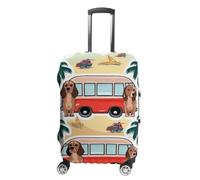 RLDOBOFE Housse de bagage de voyage en forme de chien Bus And Hound - Anti-rayures - Lavable - Élastique, blanc, L, Élégant