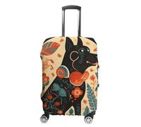 RLDOBOFE Housse de bagage de voyage en forme de silhouette de chien, anti-rayures, lavable, élastique, blanc, L, Élégant