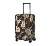 RLDOBOFE Housse de bagage de voyage pour valise, housse de protection élastique, motif guitare, housse de protection lavable, housse de protection anti-poussière pour bagages de 45,7 à 81,3 cm, Noir