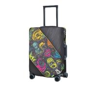 RLDOBOFE Housse de bagage de voyage pour valise, protection élastique, graffiti, skateboard, valise, housse de protection lavable, housse de protection anti-poussière pour bagages de 45,7 à 81,3 cm,